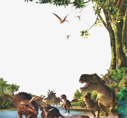 动物恐龙墙纸原始森林高清图片