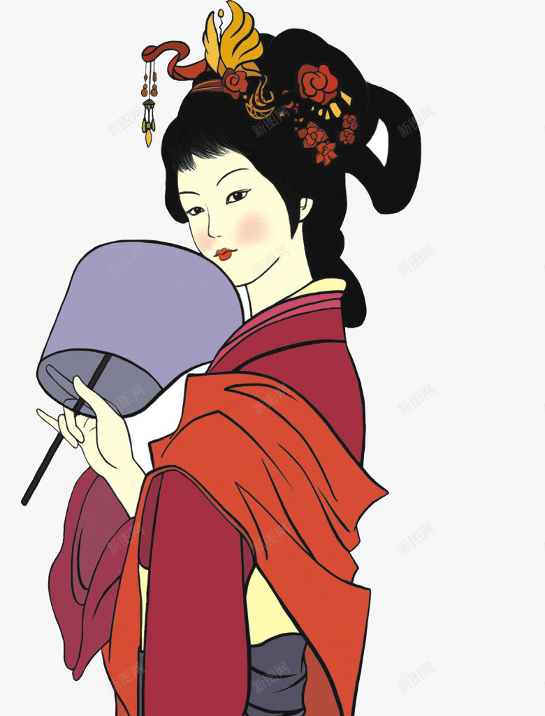 拿着扇子的古代美女画像png免抠素材_88icon https://88icon.com 古代 画像 美女