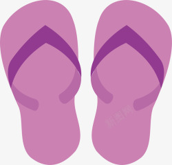 紫色卡通拖鞋素材