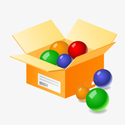 一箱玩具手绘彩色一箱玩具球高清图片