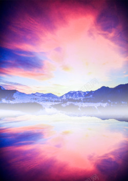 粉紫色梦幻天空风景素材