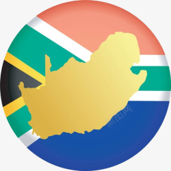 非洲地图免抠徽章上的南非地图高清图片