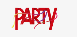 艺术派对创意红色party艺术字高清图片