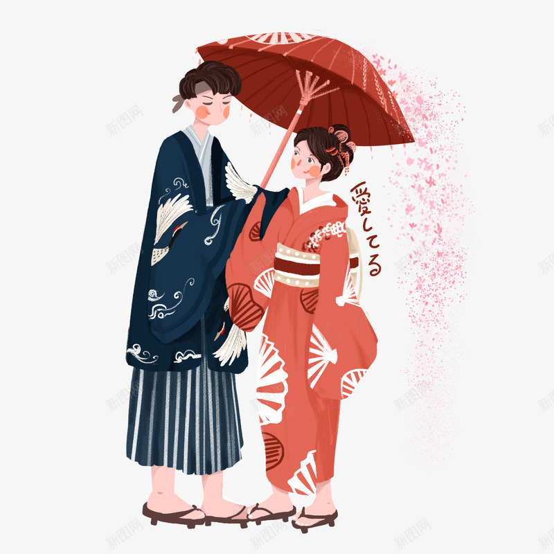 手绘日本和服情侣元素png免抠素材_88icon https://88icon.com 免扣 和服 情侣 日本