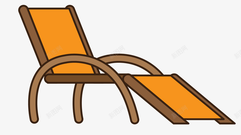 扁平风格黄色沙滩椅png免抠素材_88icon https://88icon.com 卡通沙滩椅 彩色沙滩椅 扁平 折叠椅 椅子 沙滩椅 黄色