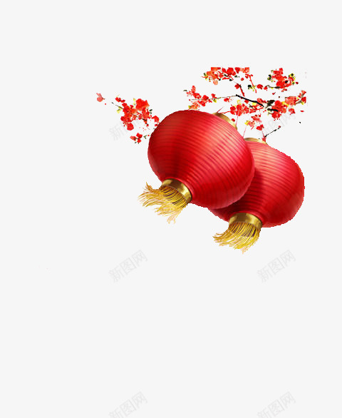 春节灯笼元素psd免抠素材_88icon https://88icon.com 元旦 挥春 新年 春节 梅花 灯笼