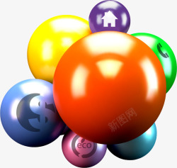 彩色立体球体素材