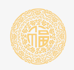 中国风金色福字底纹素材