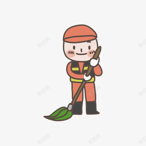 扫地的男孩png免抠素材_88icon https://88icon.com 卡通 手绘 打扫卫生 扫地 扫帚 水彩 环卫工人 男孩