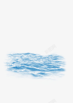手绘蓝色水浪波浪素材