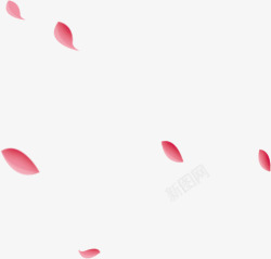 粉色中国风漂浮花瓣素材