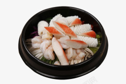 韩式海鲜蟹棒鱿鱼拌饭素材