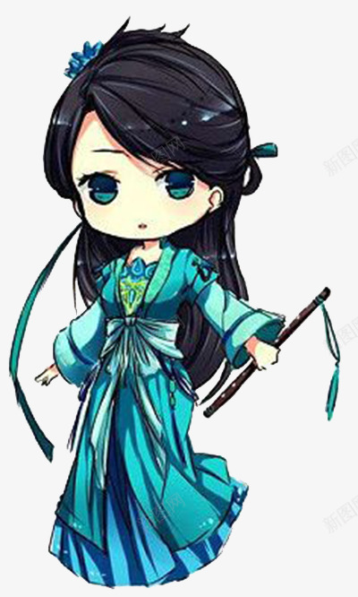 中国风青衣女侠png免抠素材_88icon https://88icon.com 中国风 卡通 古典 少女 手绘 武侠 武侠古典 萌系