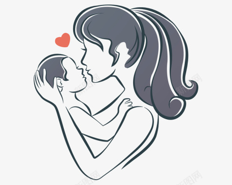 母亲节设计素材母婴插画图标图标