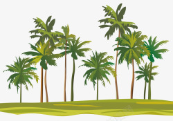 海岛椰林矢量图素材