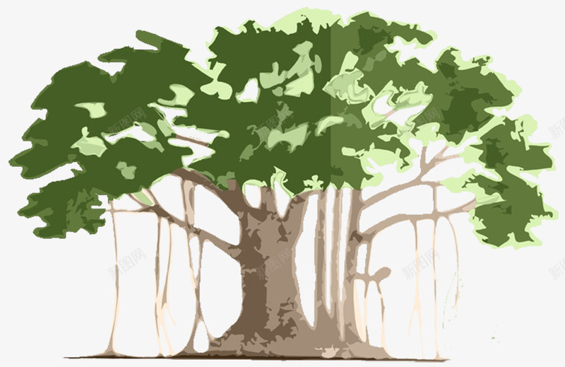 手绘绿色环保孟加拉古榕树png免抠素材_88icon https://88icon.com 古榕树 园林 孟加拉 手绘 树叶 榕 生态树 绿色 造型树