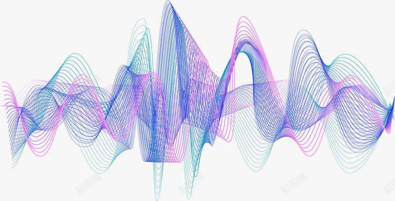 创意时尚手绘声波线条矢量图ai免抠素材_88icon https://88icon.com 创意声波 声波 声波纹 声音 抽象声波 矢量图 音符 频率