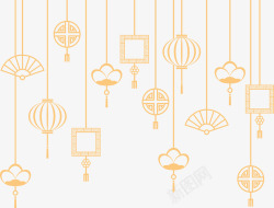 亚洲图片金色花环新年背景装饰高清图片