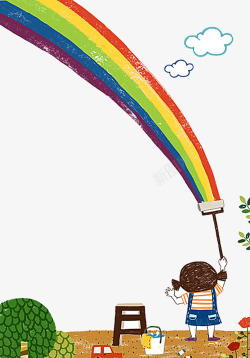 儿童艺术画卡通彩虹高清图片