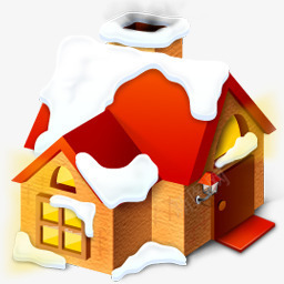 红色房屋图标圣诞装饰图标