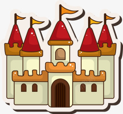 彩色卡通城堡房屋图素材