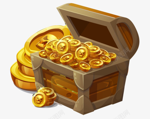 堆放金币金币宝箱图标图标