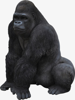 矢量大猩猩端坐的强壮的黑色大猩猩高清图片