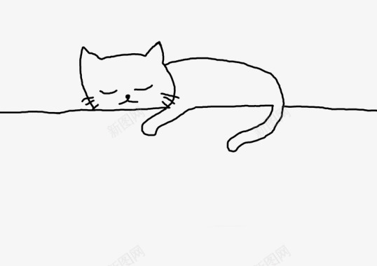 太阳简笔画睡觉的猫咪图标图标