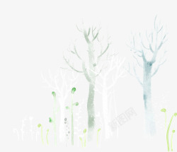 树干插画素材手绘大树高清图片
