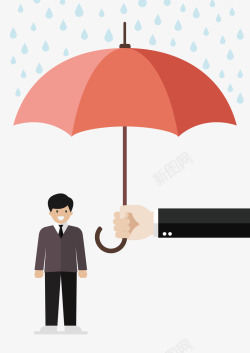 红色的雨伞和商务人士矢量图素材