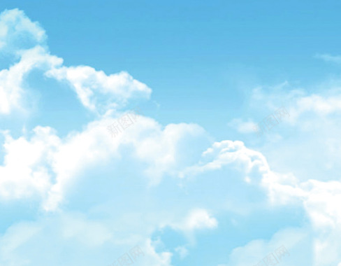 蓝色天空白云海报背景背景