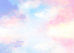 唯美彩色天空云朵背景素材