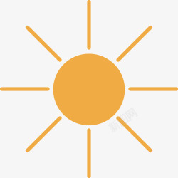 橘色装饰太阳元素素材