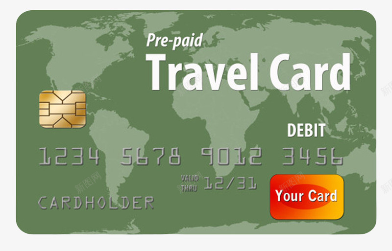绿色预付费旅行信用卡png免抠素材_88icon https://88icon.com card credit 付款 信用 信用卡 信贷 支付 旅游 旅行 贷记卡 银行 非现金 预付费