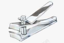 指甲剪刀水彩画素材