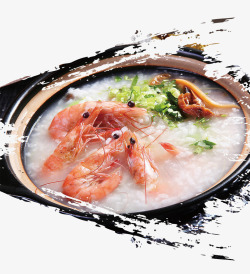 虾粥海鲜砂锅粥美味餐饮食品高清图片