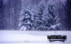 创意唯美冬天雪景椅子合成素材
