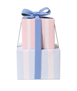 白色礼物盒子蓝色蝴蝶结素材
