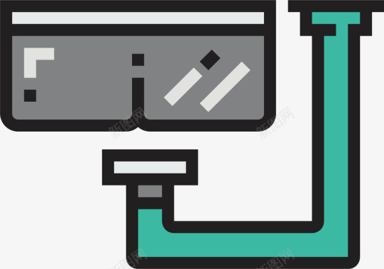 彩色潜水镜图标图标