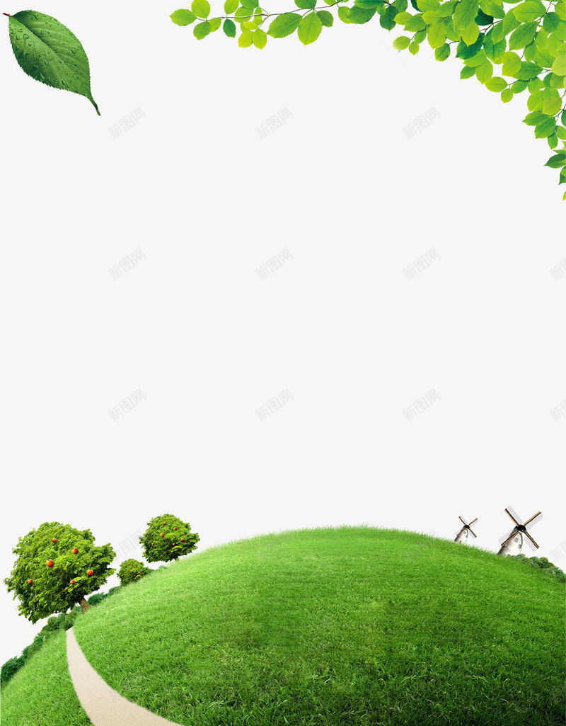 绿色清新春季旅游海报背景png免抠素材_88icon https://88icon.com 唯美 旅游 树叶 海报 清新 绿色 草地 风景