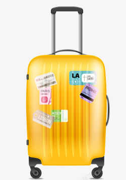 黄色简约行李箱素材