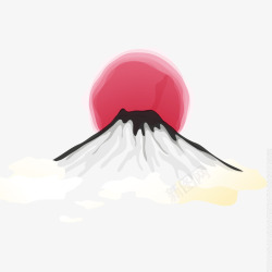 山简笔矢量日本手绘富士山高清图片