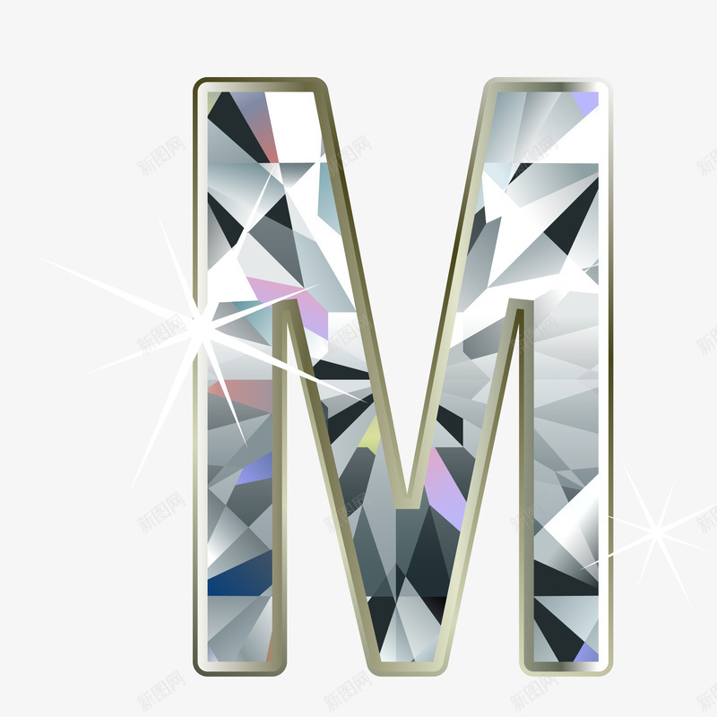 钻石英文字母Mpng免抠素材_88icon https://88icon.com M 英文字母 钻石