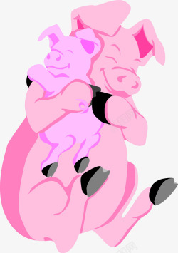 小猪母子母猪抱小猪1高清图片