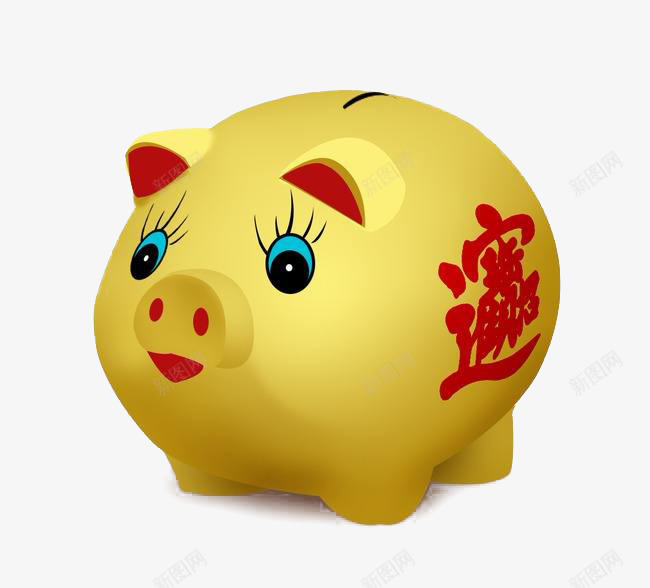 金色小猪扑满png免抠素材_88icon https://88icon.com 动物 存钱罐 猪 金色