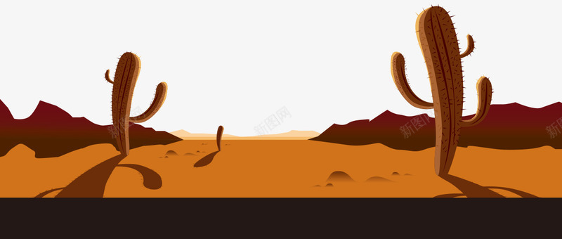沙漠上的仙人掌png免抠素材_88icon https://88icon.com 土地干燥 干旱 温度高 燥热 黄沙