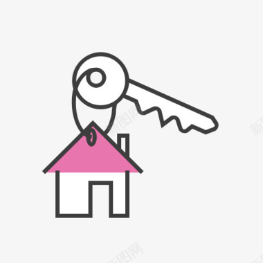 房地产图标矢量图公寓回家房子关键钥匙锁房地产吉图标图标