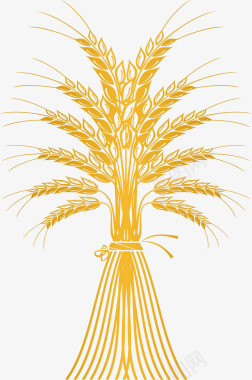 麦穗金色麦子创意图矢量图图标图标