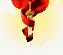 宝剑红绸带与剑高清图片