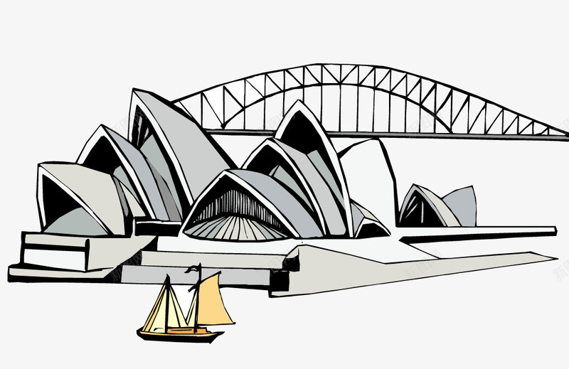 旅游景点png免抠素材_88icon https://88icon.com AI矢量免费下载 人物 复古 外国人 建筑 悉尼歌剧院 手绘 插画 旅游景点 洋人房子 白色 自然景观 著名 风景名胜 风格